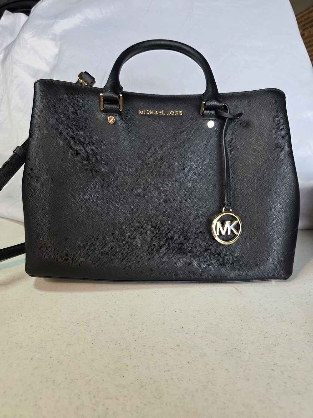 Michael Kors Black Saffiano Leather Satchel